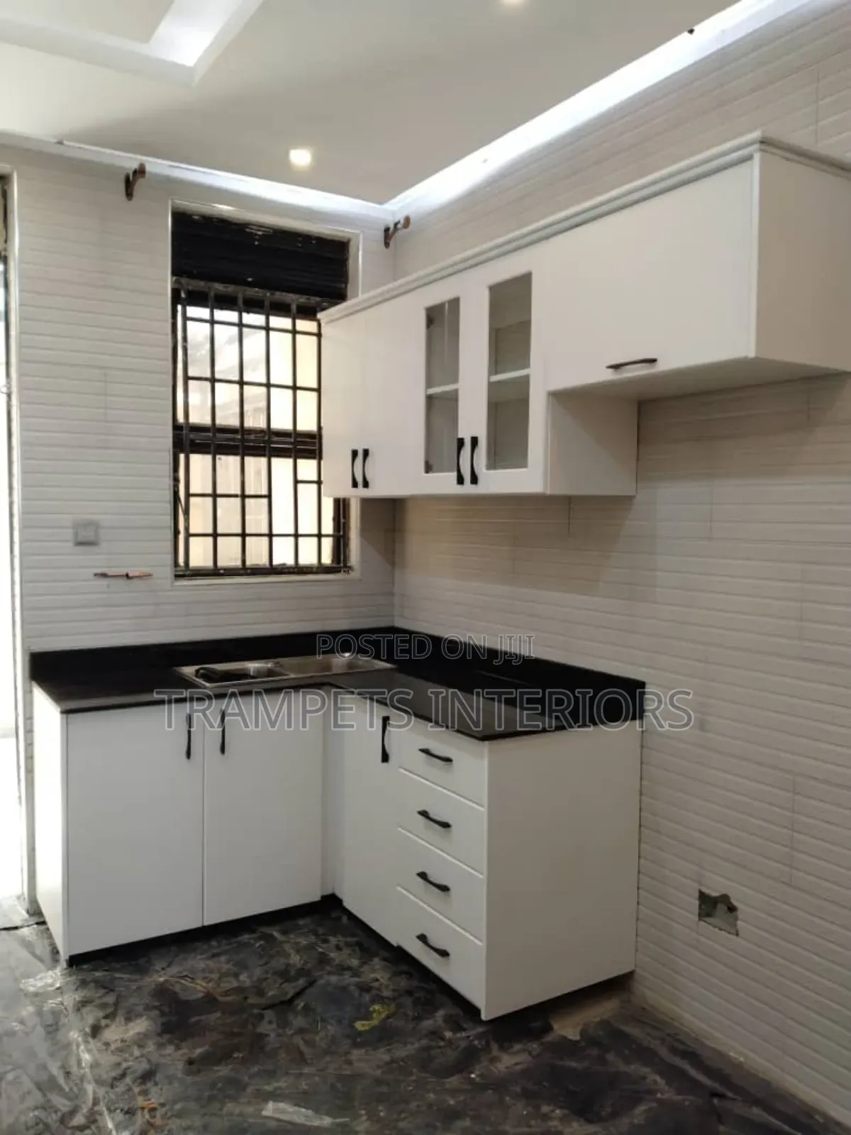 Kitchen Cabinets/ White and Black Colour