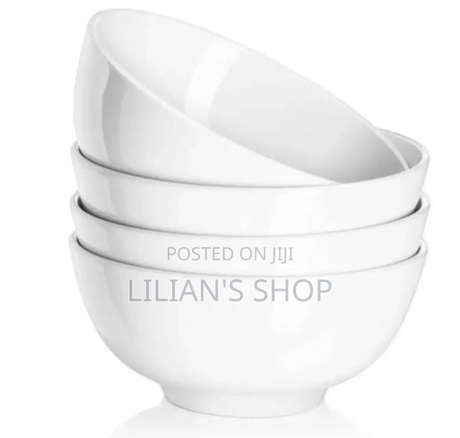 6pcs White Ceramic Round Plates