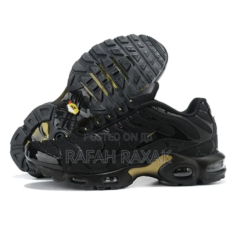 Original Nike TN Air Max Plus Black Metallic Gold Sneakers
