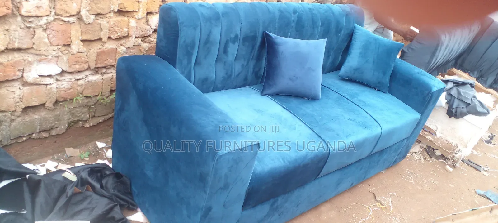 3 Seater Sofa Seat in Blue Colour