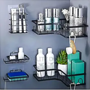 5 Pack Adhesive Corner Shower Caddy Organizer Rack