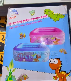 Three-ring Rectangular Kids Swimming Pool