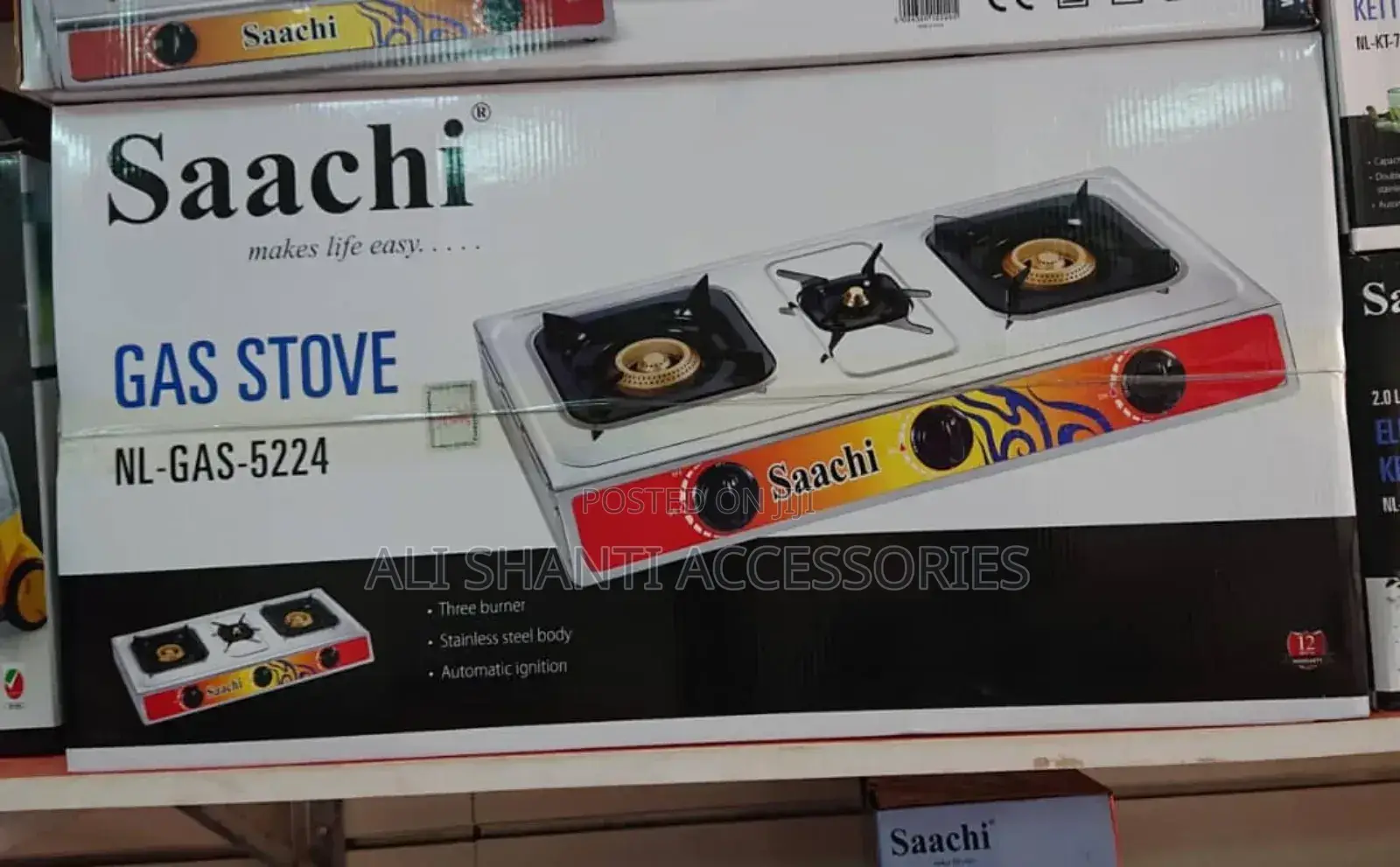Double Burner and Small One Gas Cooker Saachi Gas Cooker