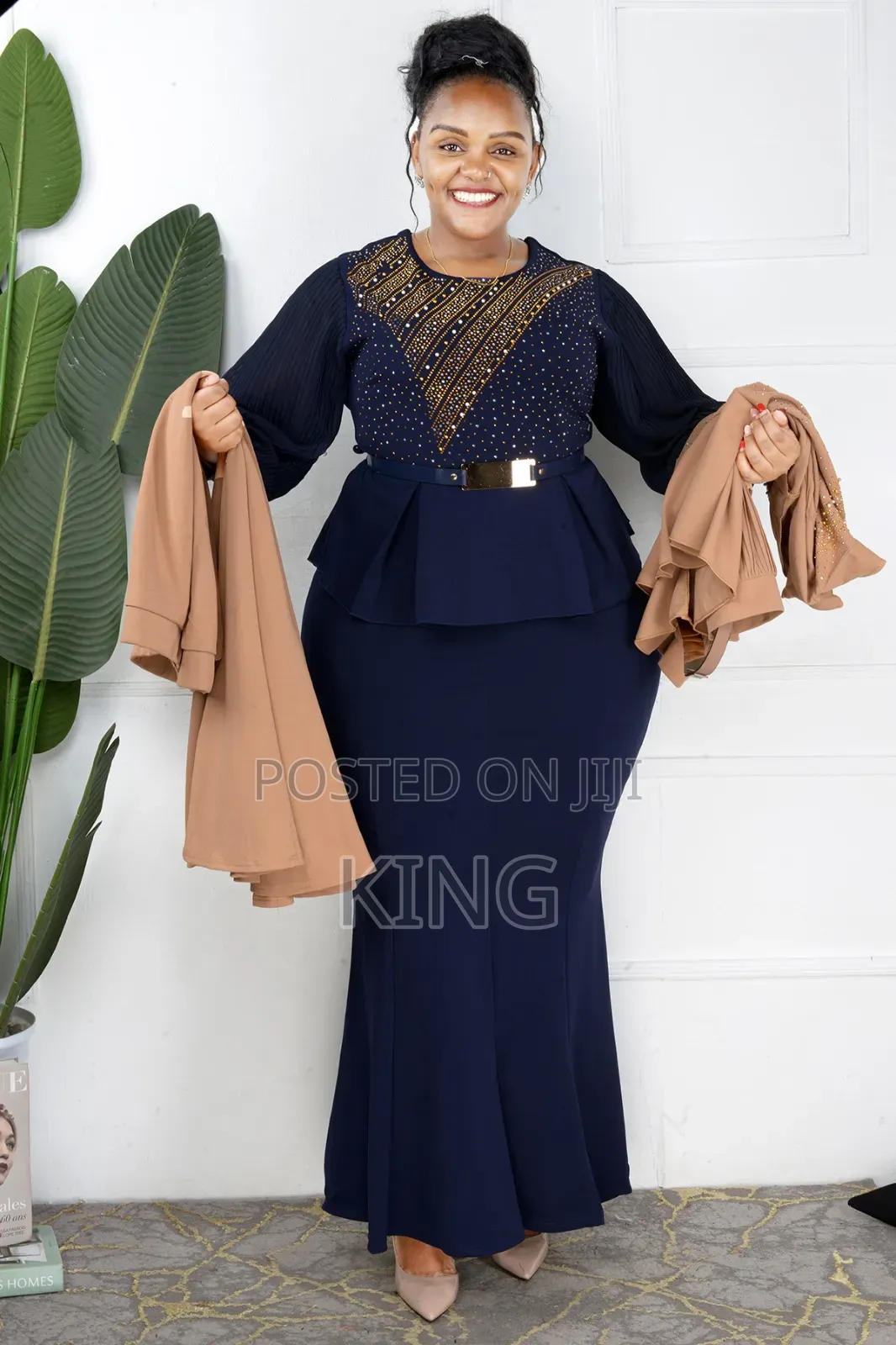 Straight Maxi Dress - Navy Blue