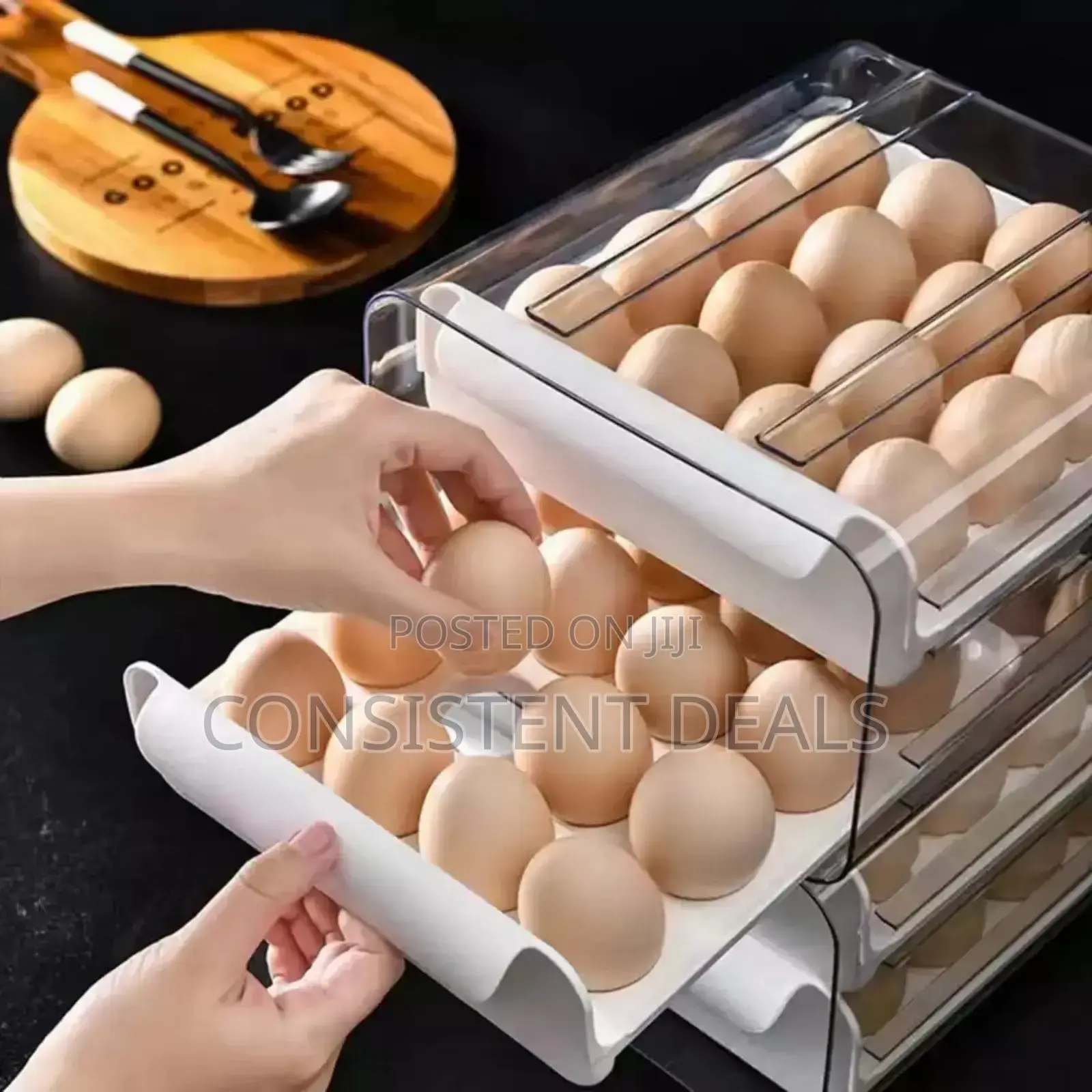 Double Layer Drawer Eggs Storage Box
