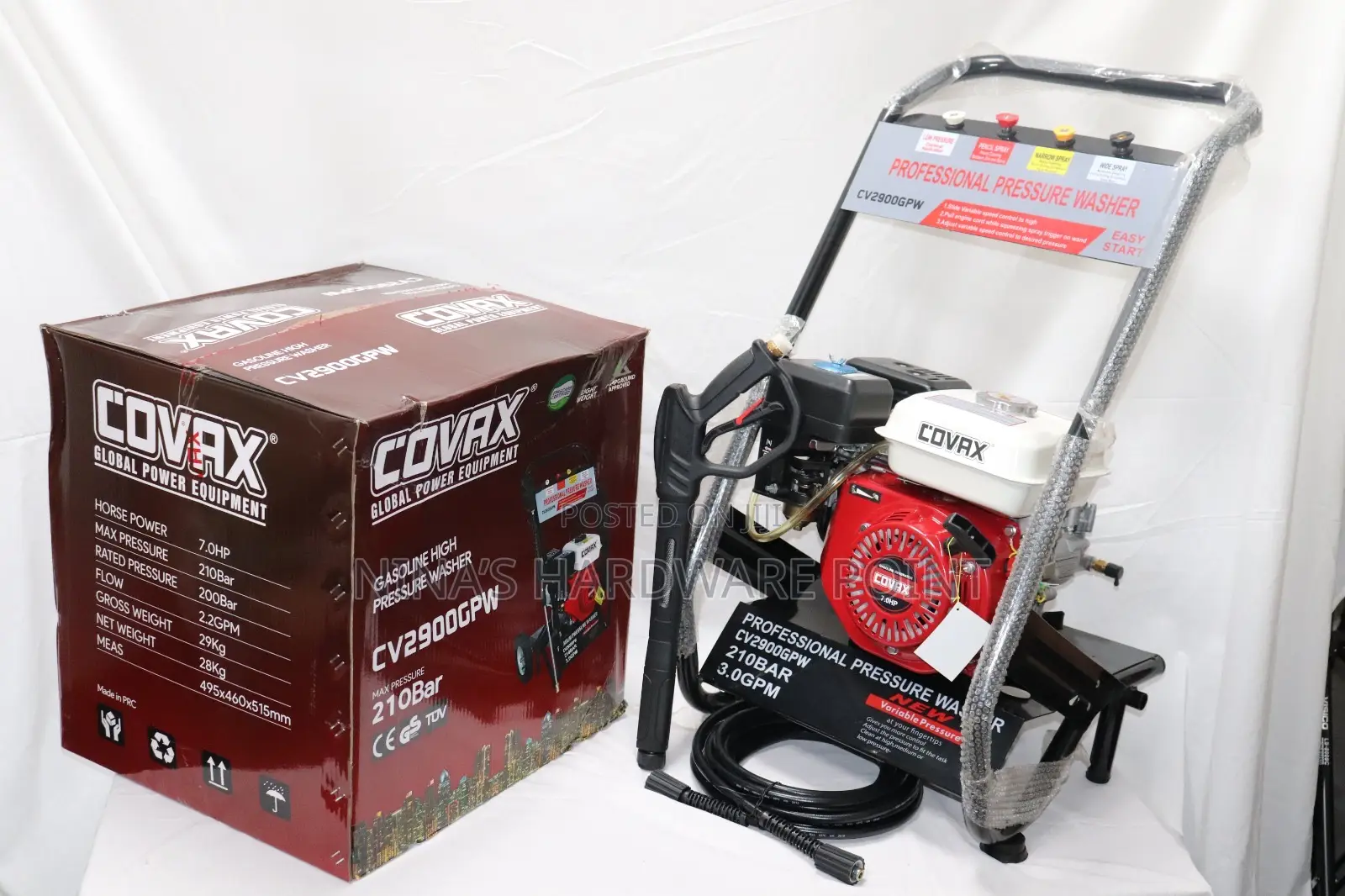 Pressure Washer 7.5hp Covax Engine
