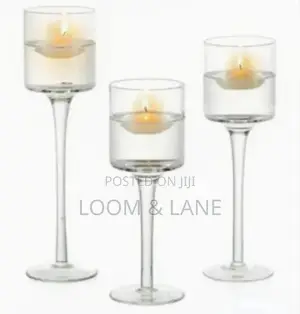 12pcs Glass Candle Holder Set