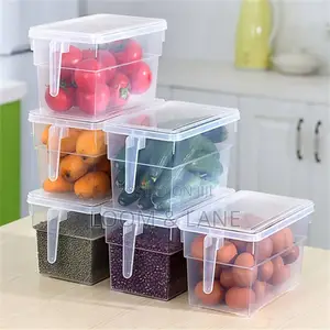 1pc Plastic Airtight Container With Handle Lid