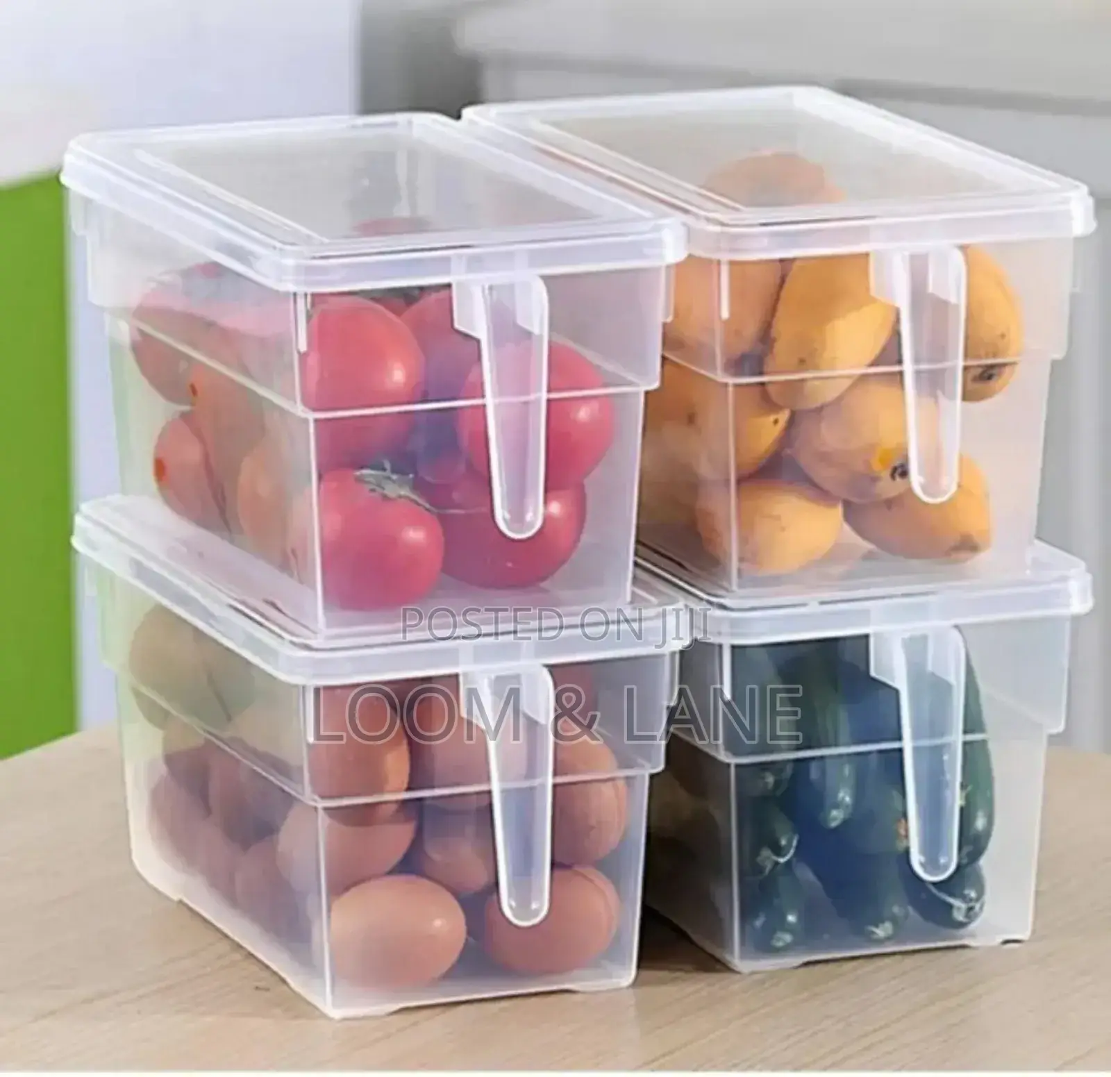 1pc Plastic Airtight Container With Handle Lid