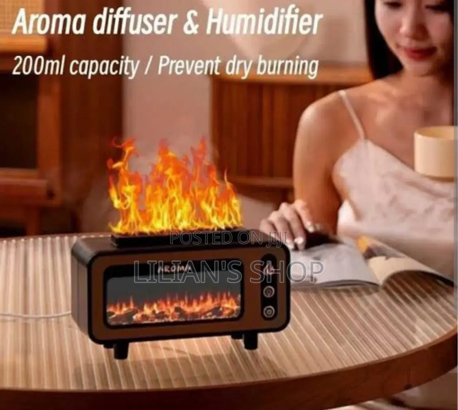 200mls Fireplace Flame Aromatherapy Air Humidifier