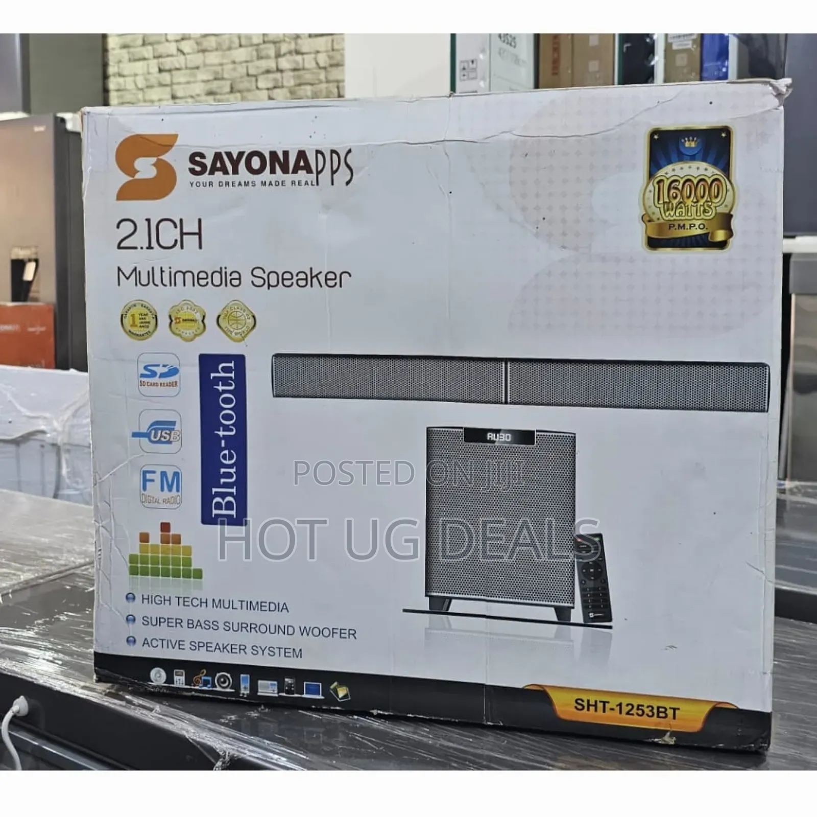 Sayona Multimedia Speaker With USB/SD/Digital FM- Grey,Black