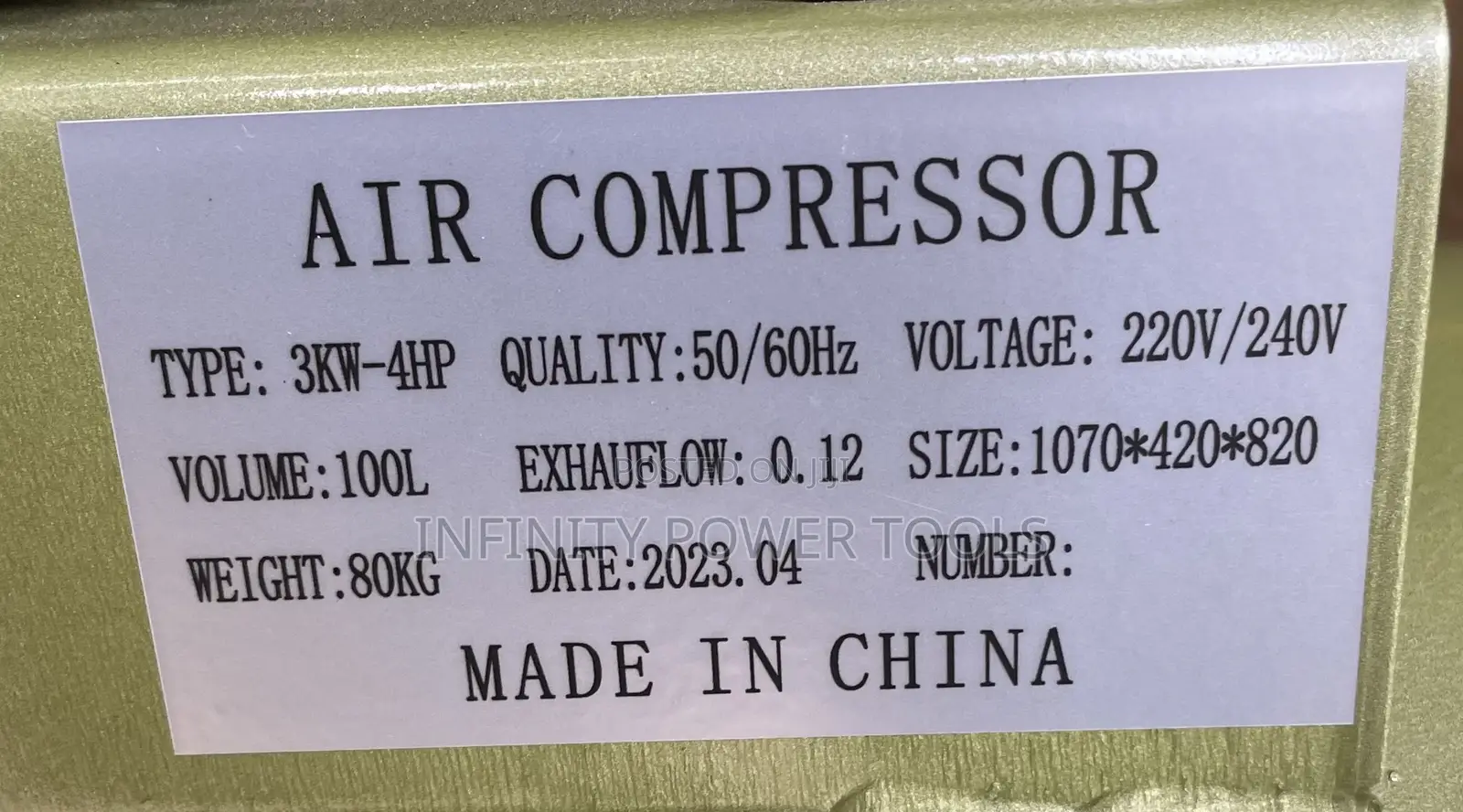 Electric Compressor 100l