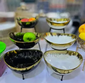 3 Tier Bowl Set With Black Rack