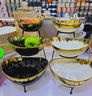 3 Tier Bowl Set With Black Rack