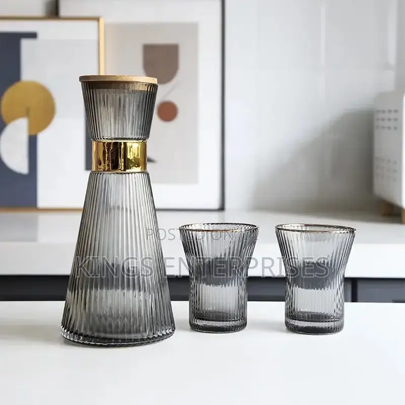 Glass Carafe Set With 4pcs Glasses
