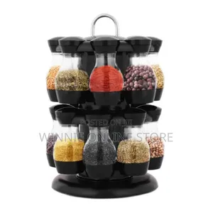 360 Rotating Spice Jar Rack