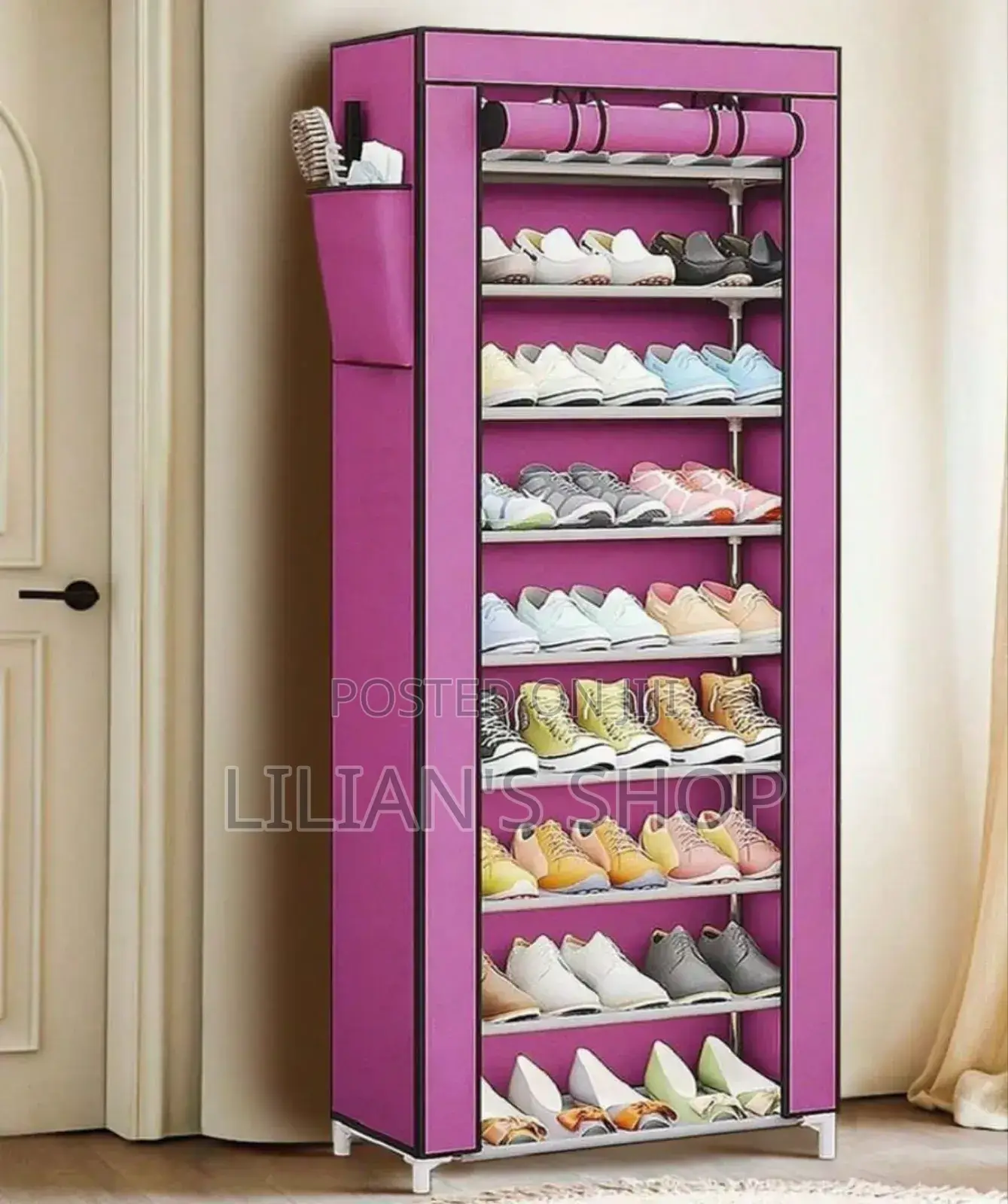 10 Tier Single Colomn Shoe Rack