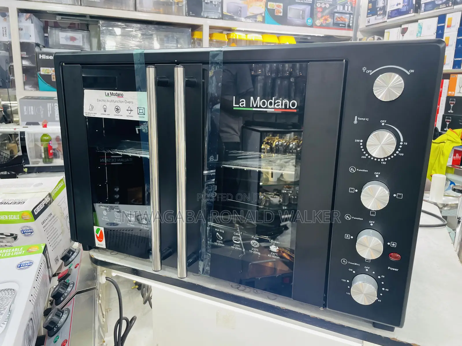 Electric Pizza Oven With Double Door With Stainsteel Panel