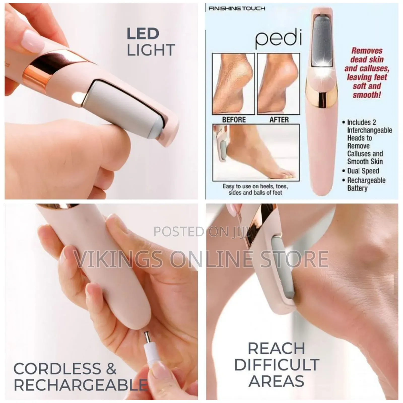 Electronic Foot File Callus Remover Pedicure - Rose Gold