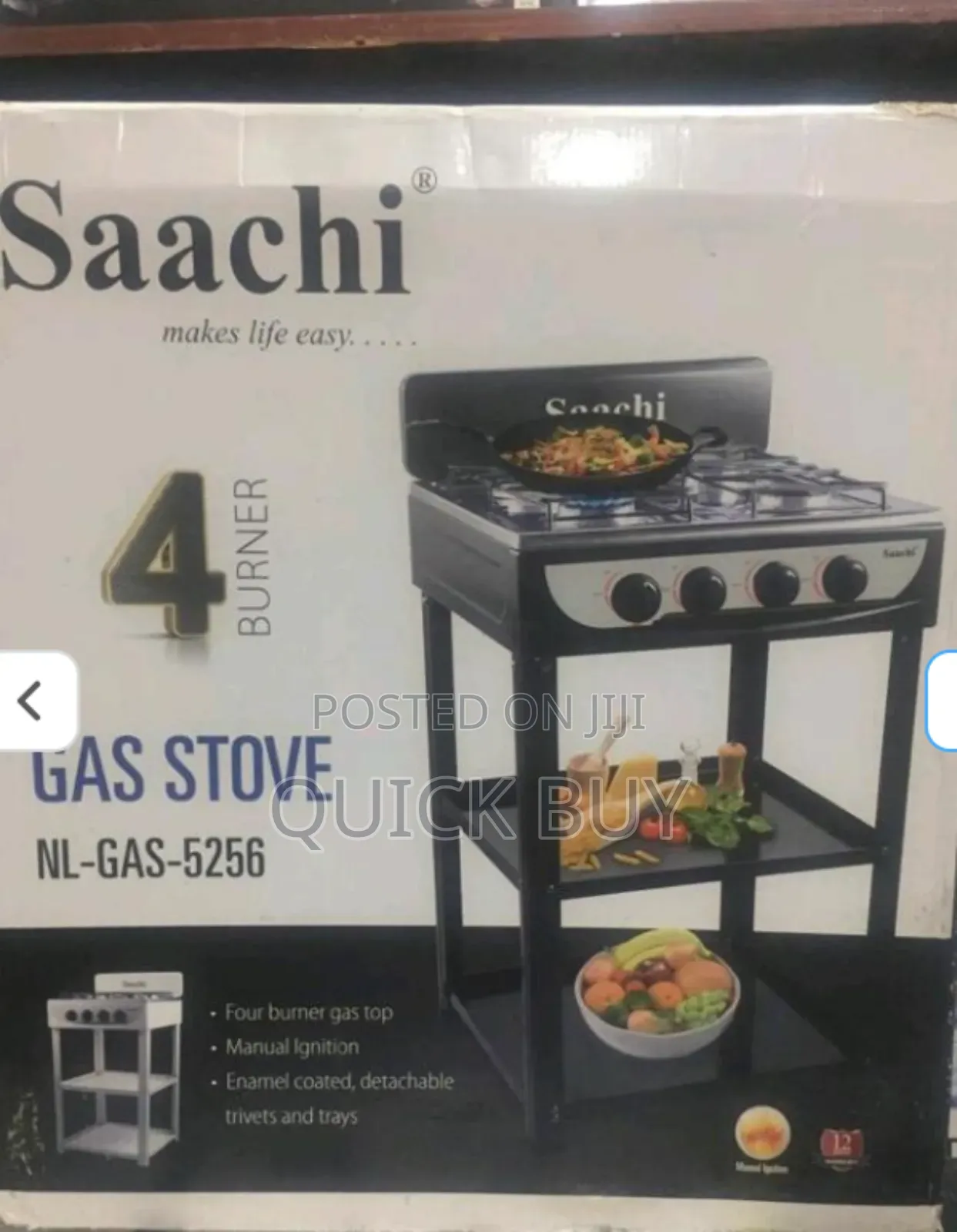 Brand New Original Saachi 4 Burner Gas Stove