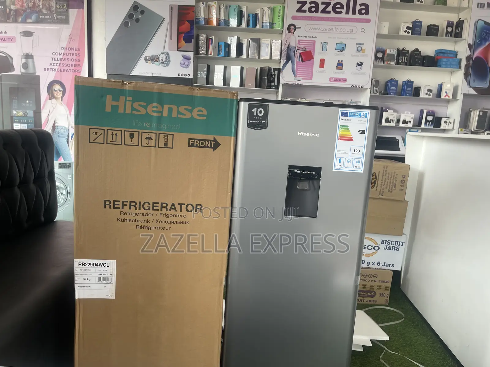 Hisense 229l Single Door Fridge Rr229d4red; Water Dispenser,