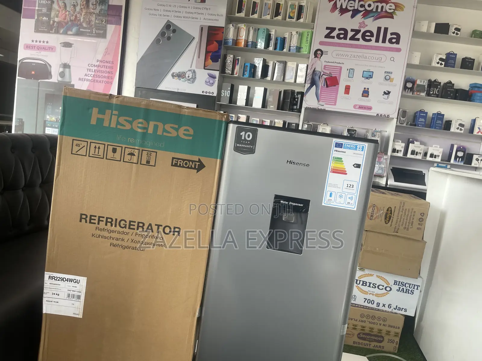Hisense 229l Single Door Fridge Rr229d4red; Water Dispenser,