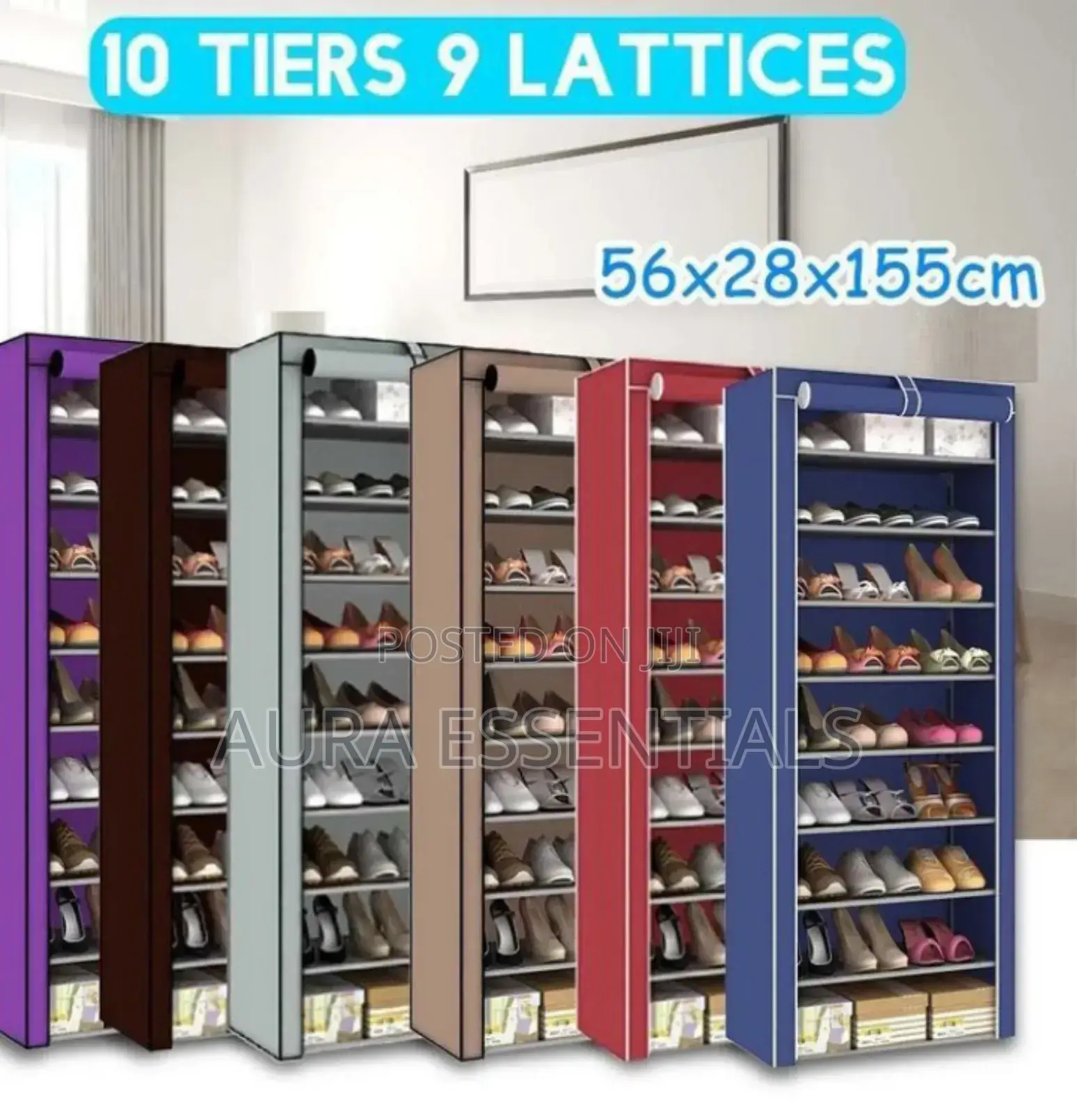 10 Tier Dustproof Shoes Cabinet Storage