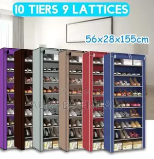 10 Tier Dustproof Shoes Cabinet Storage
