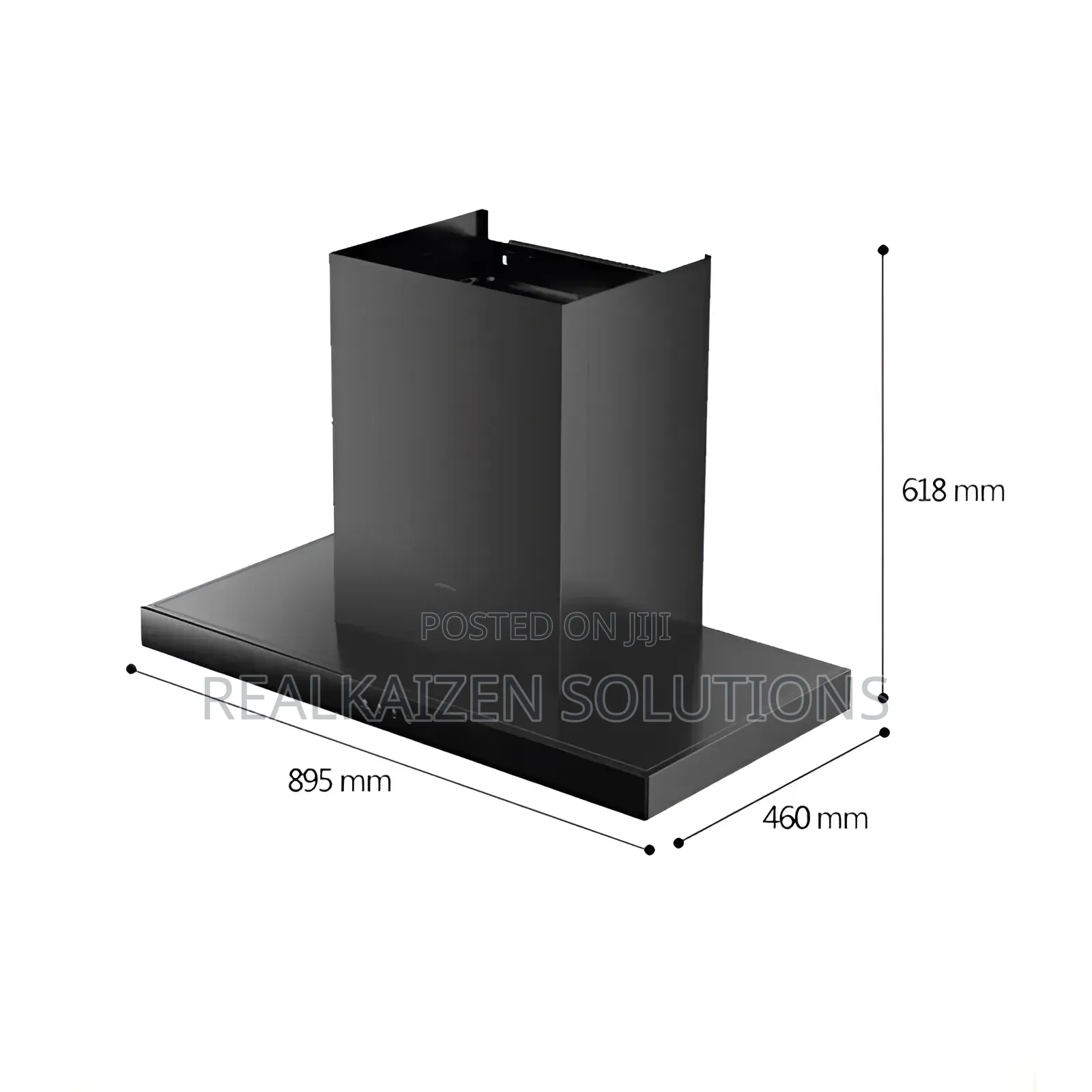 TITAN Wall Mounted in Built Black Kitchen Hood 90cm