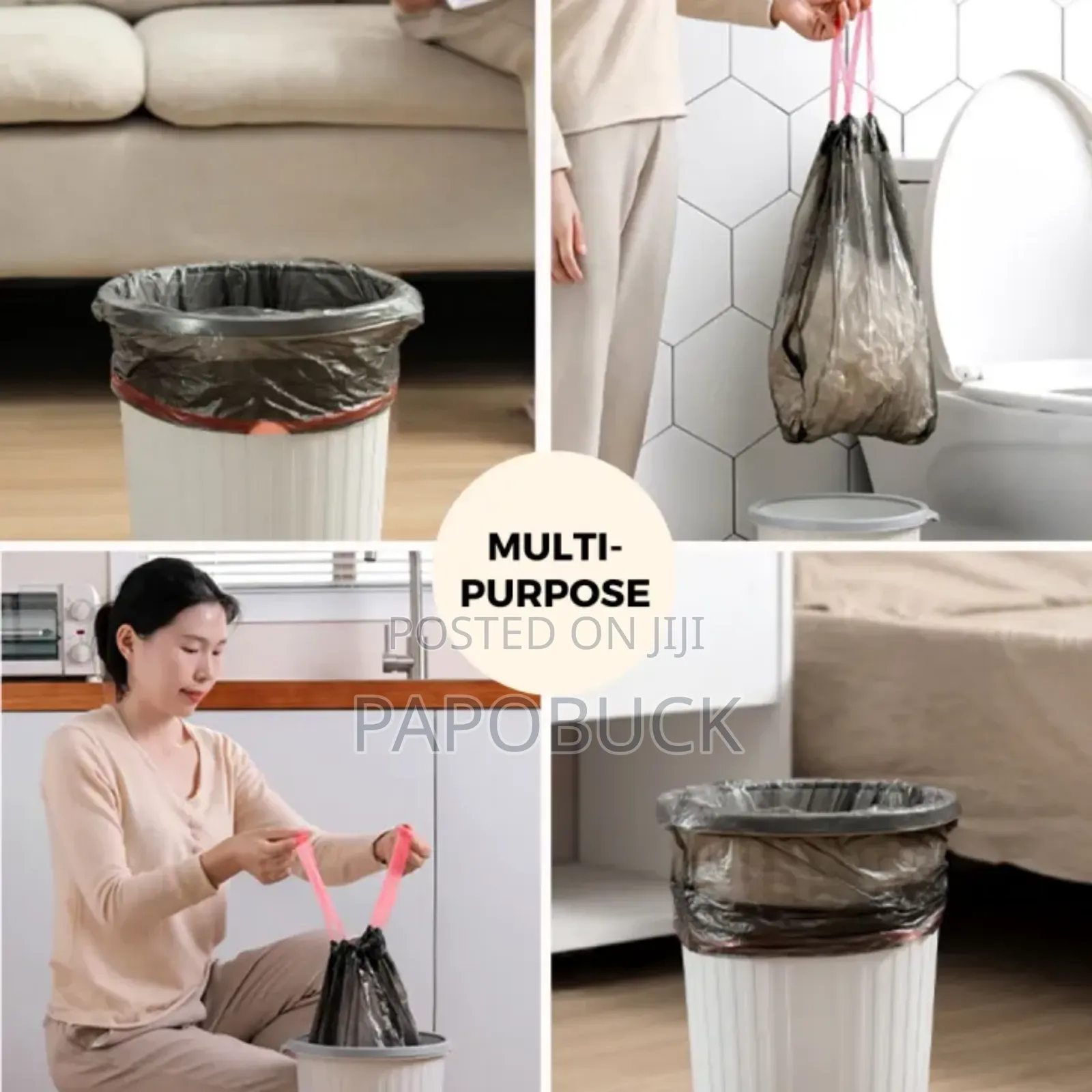 6 PCS Drawstring Garbage Bags