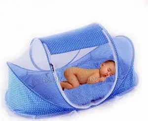 Portable Baby Travel Bed With Mosquito Net – Blue