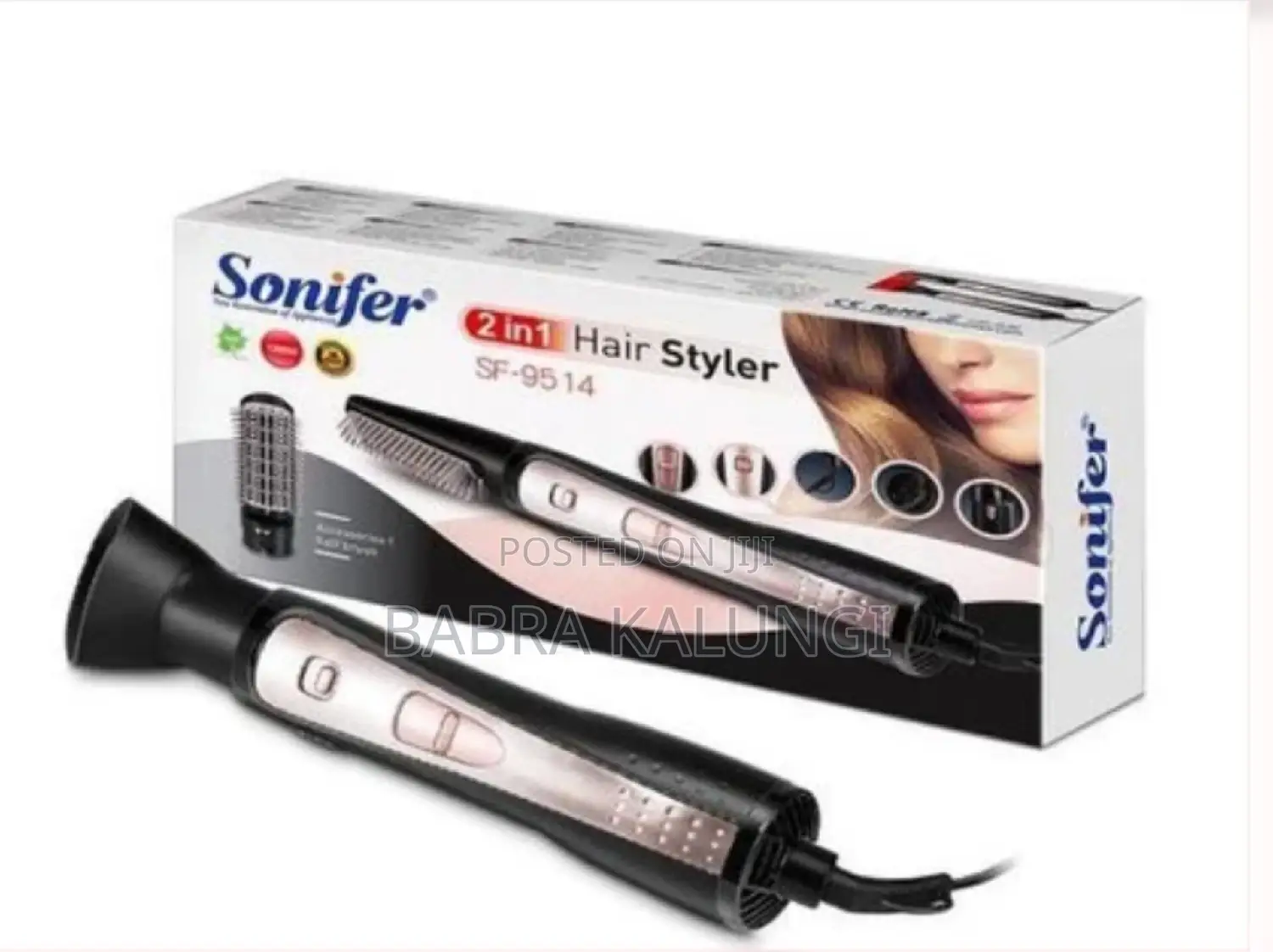 Sonifer Hair Dryer Styler and Rotary Volumizer, Black