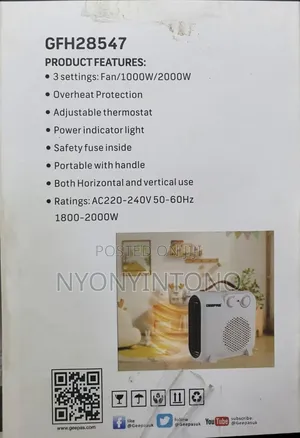 Geepas Fan Heater With 2 Years Warranty