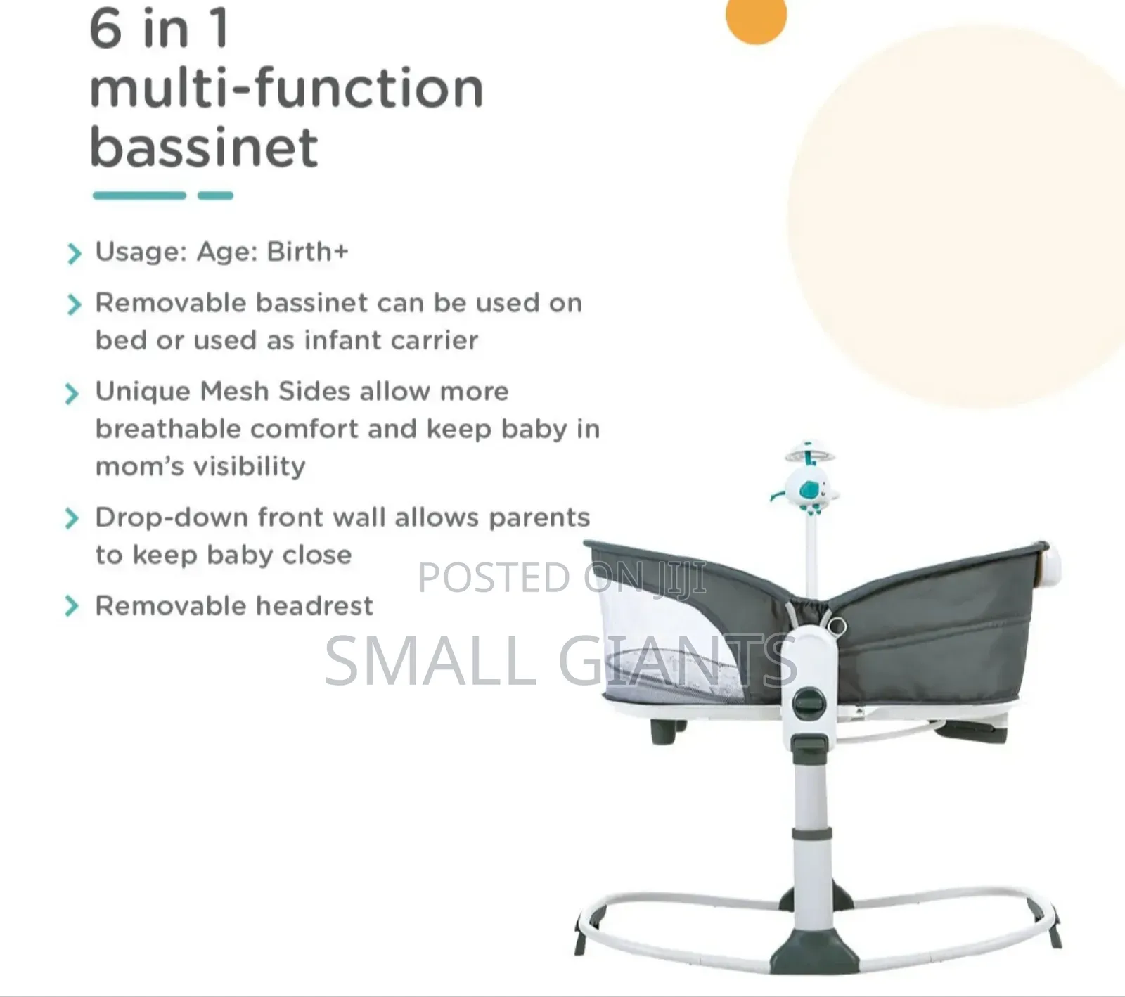 Mastela 6 in 1 Deluxe Multi- Function Rocker Bassinet,Gray