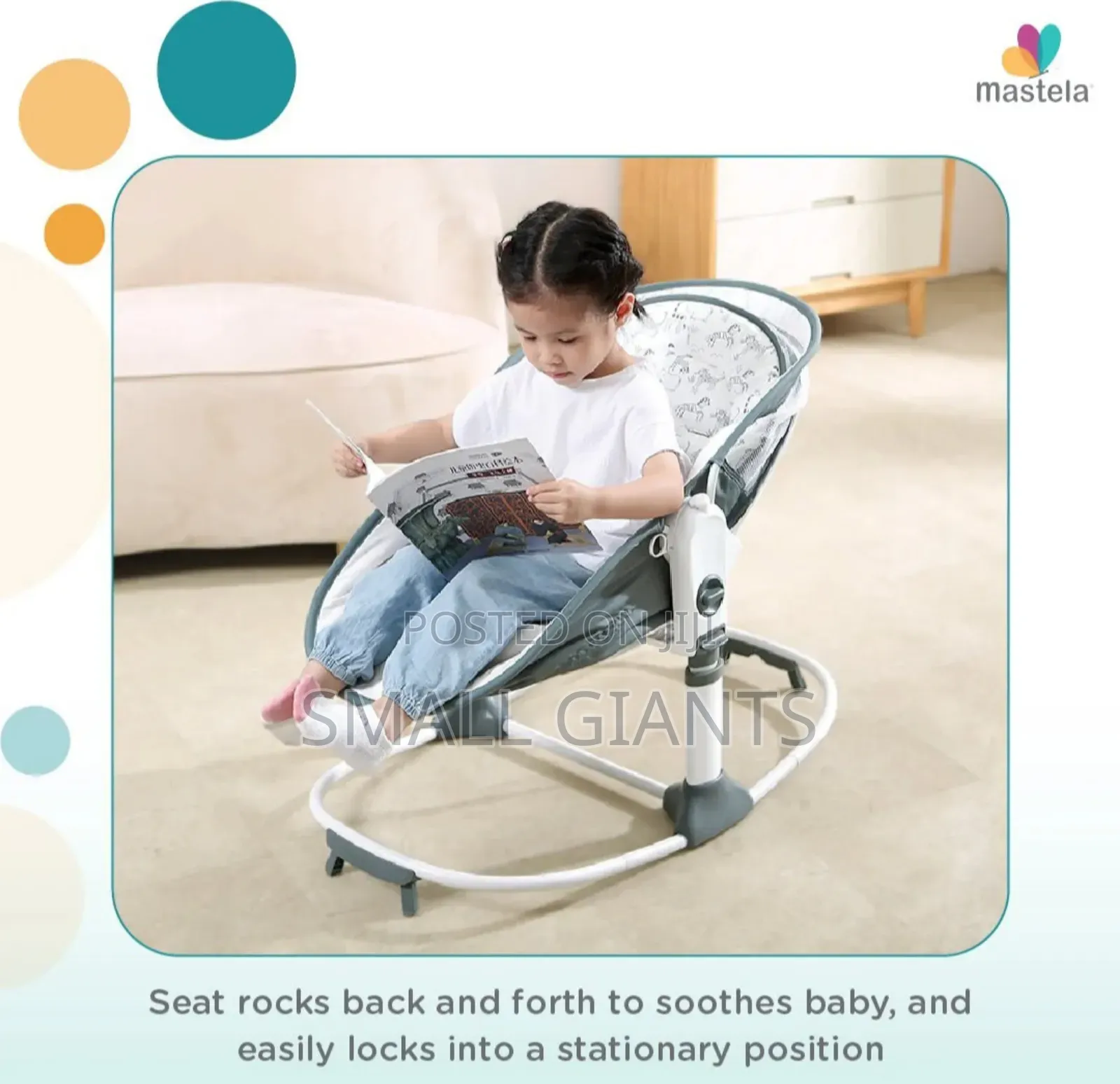 Mastela 6 in 1 Deluxe Multi- Function Rocker Bassinet,Gray