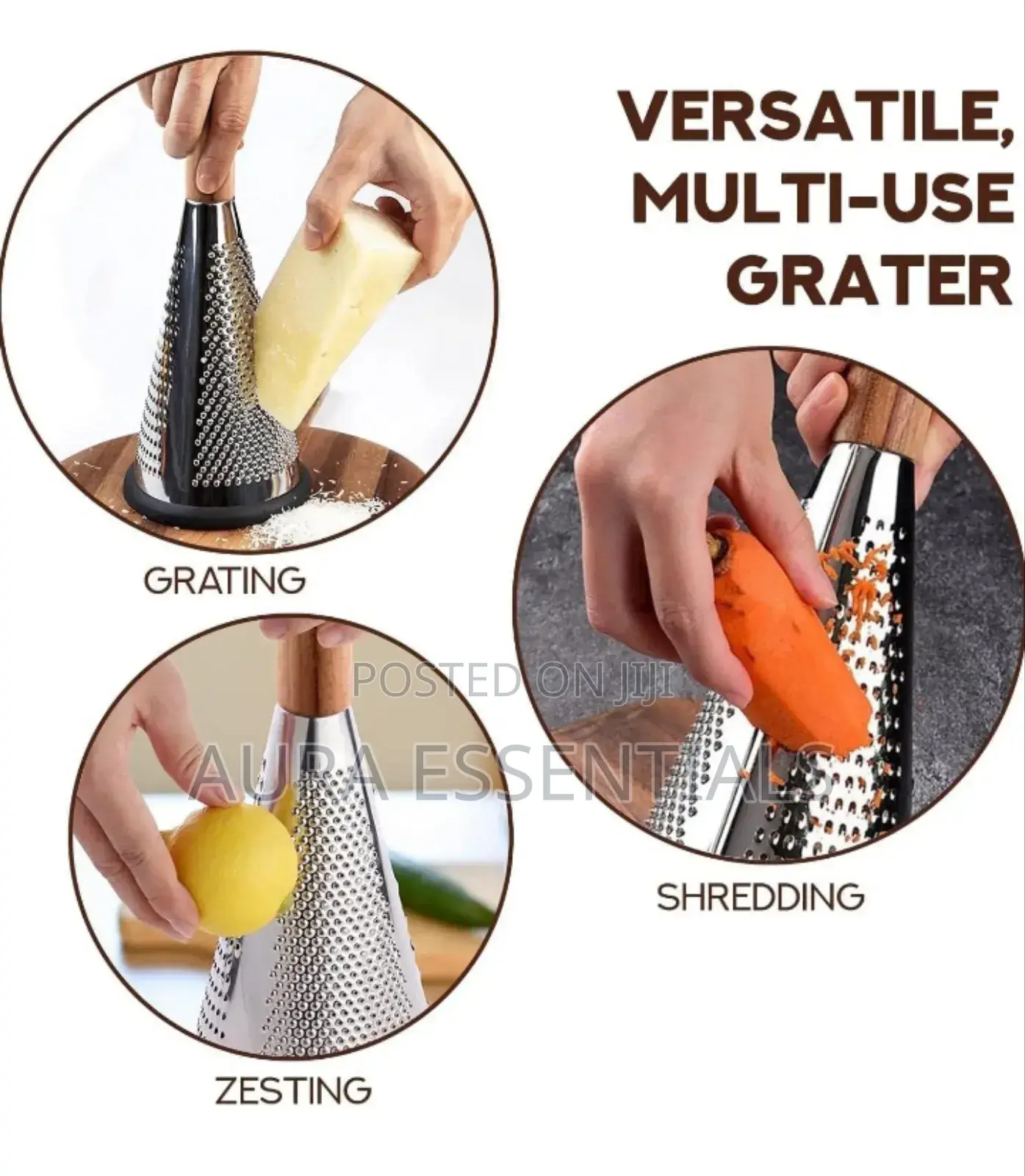 Conical Grater With Wooden Handle