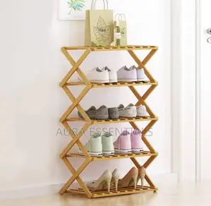 Foldable Bamboo or Wooden Shoe Rack