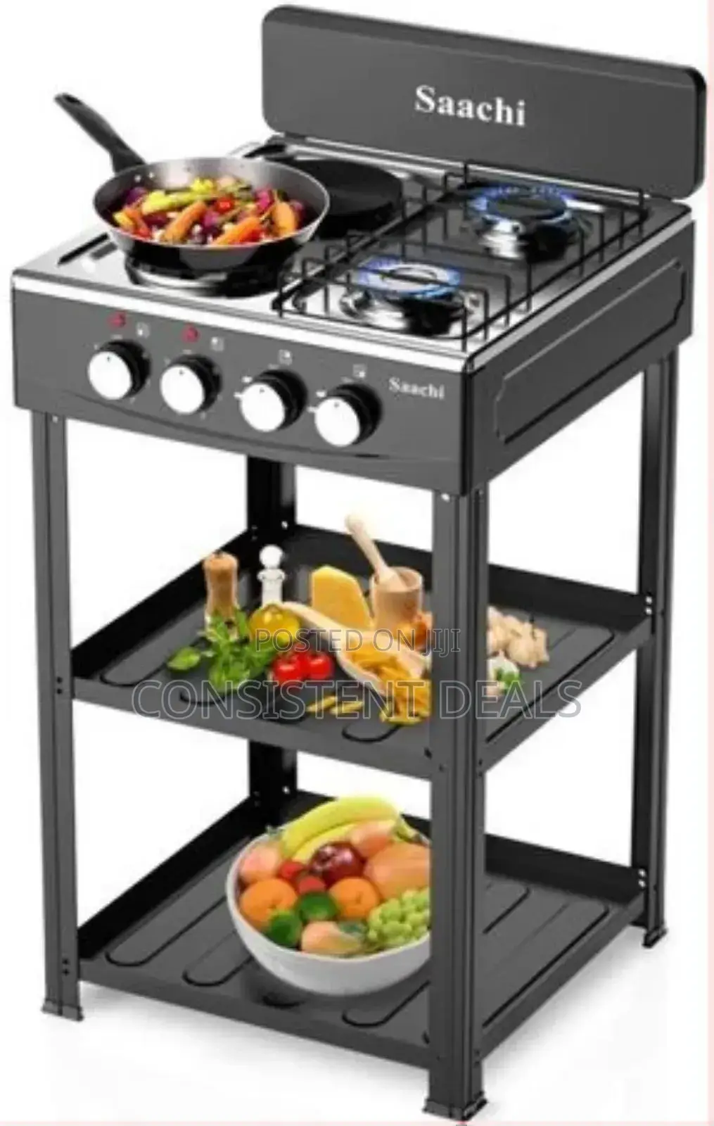 Saachi 2 Gas Stove+ 2 Hot Plates Cooking Range