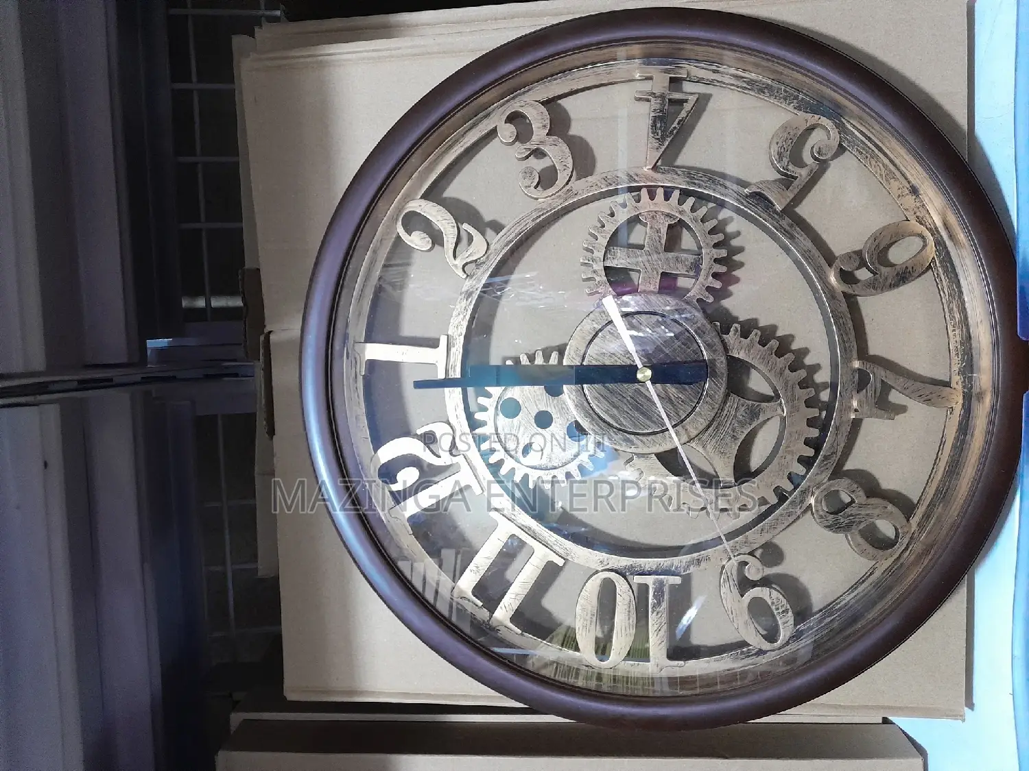 Rose Gold Loft Vintage Intaste 3D Decorativ Roman Wall Clock