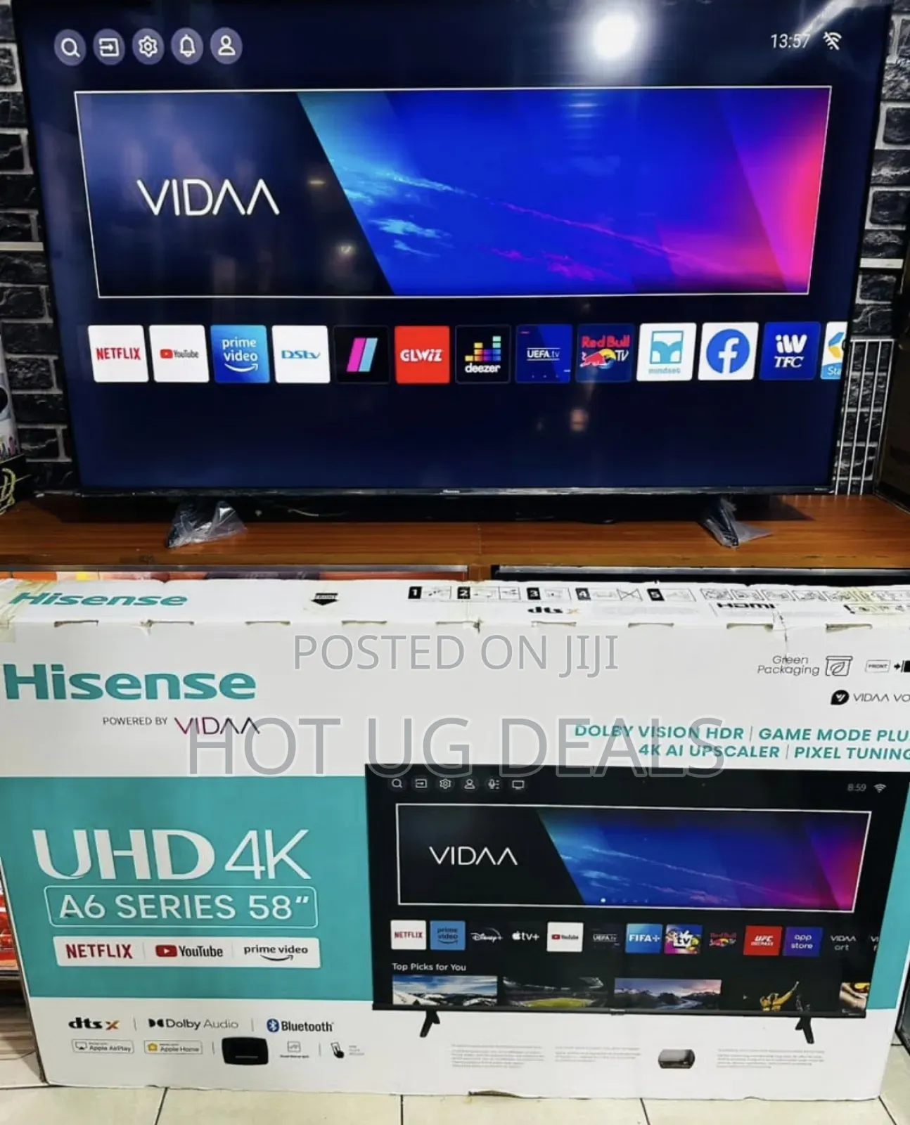 Hisense 58 Inch Utra Hd Vida Smart Tv - Black