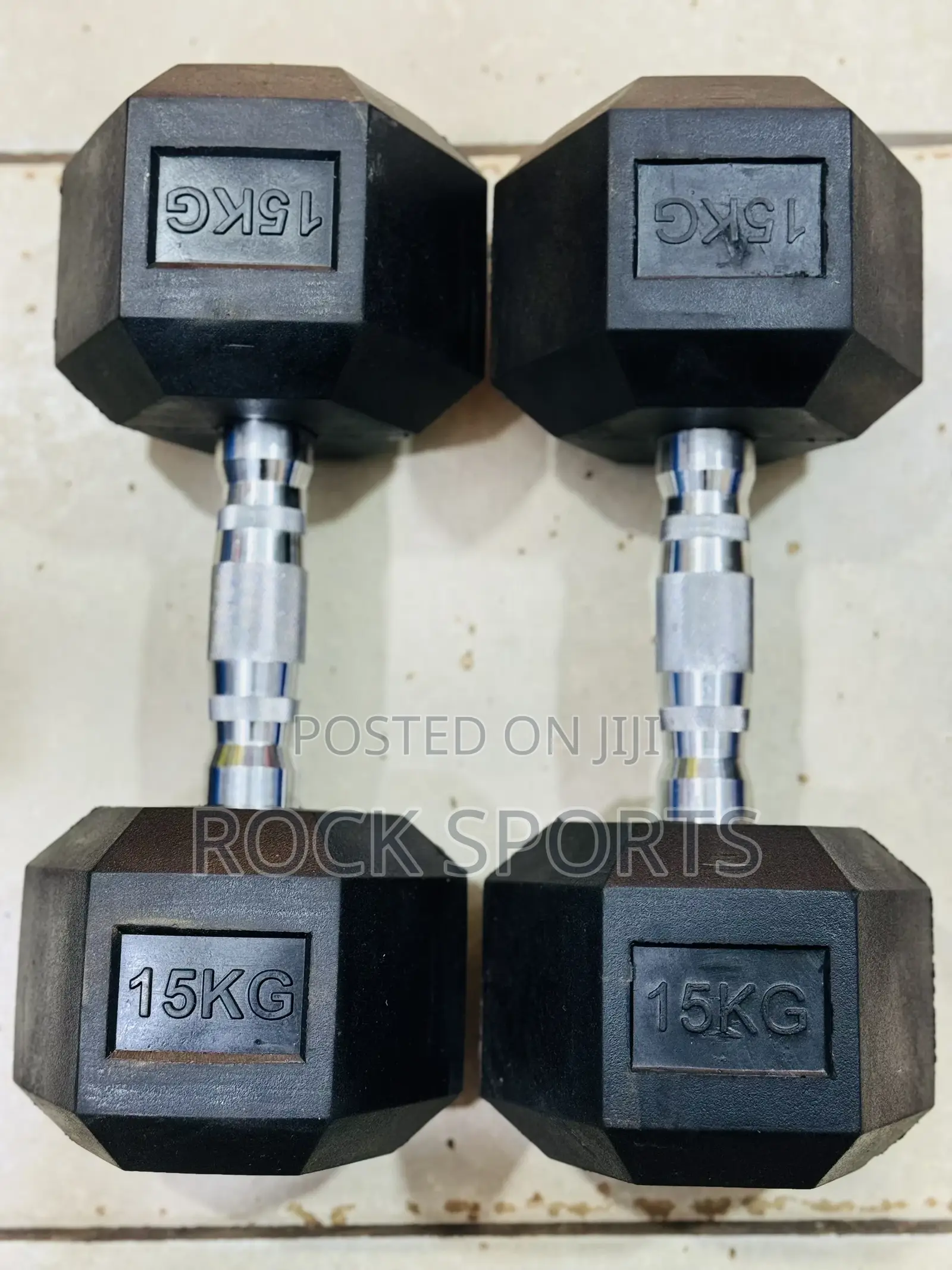 15kg Dumbbells Pair Original Hexagon