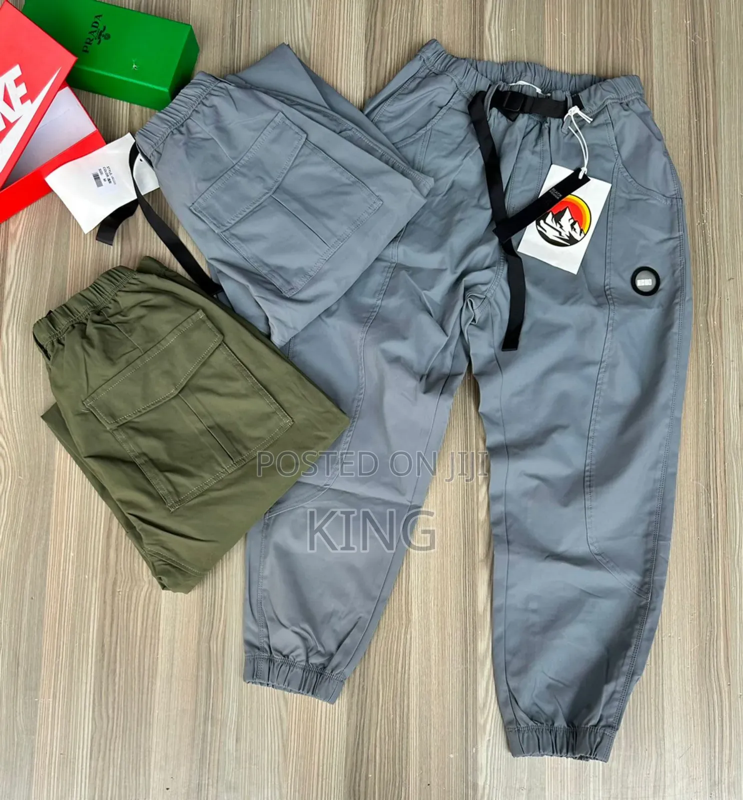 Streetwear Casual Cargo Pants Men.
Grey, Green