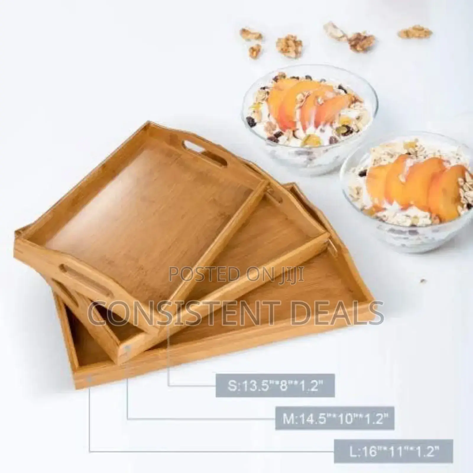 3pcs Wooden Trays