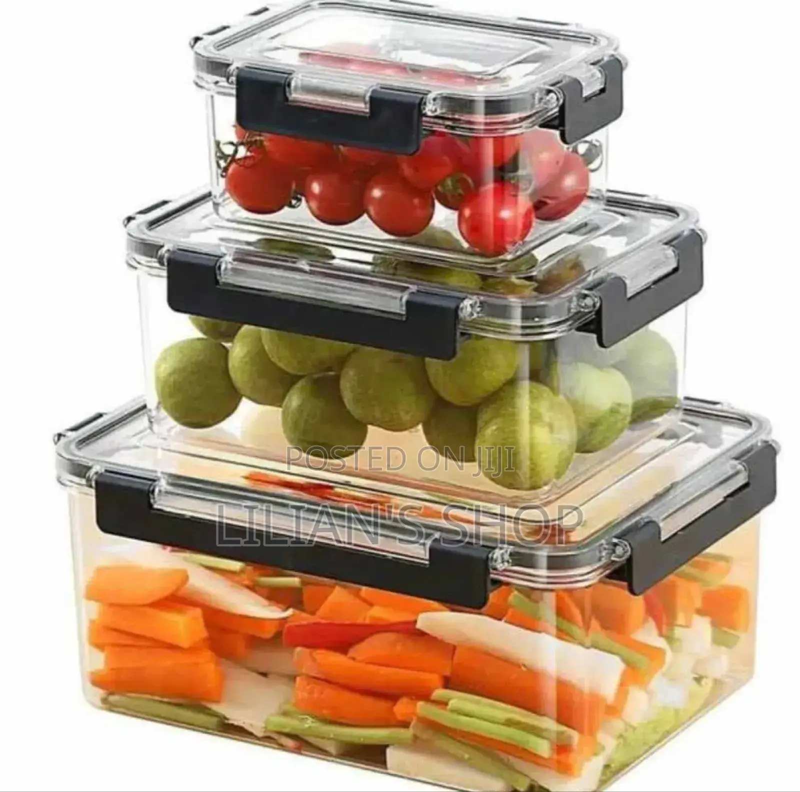 3pcs Acrylic Clear Sealed Food Storage Container