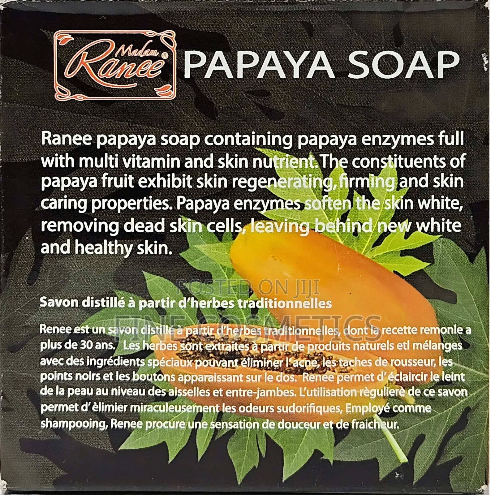 3PCS ORIGINAL MADAM RANEE Papaya Whitening Blackspots Soap