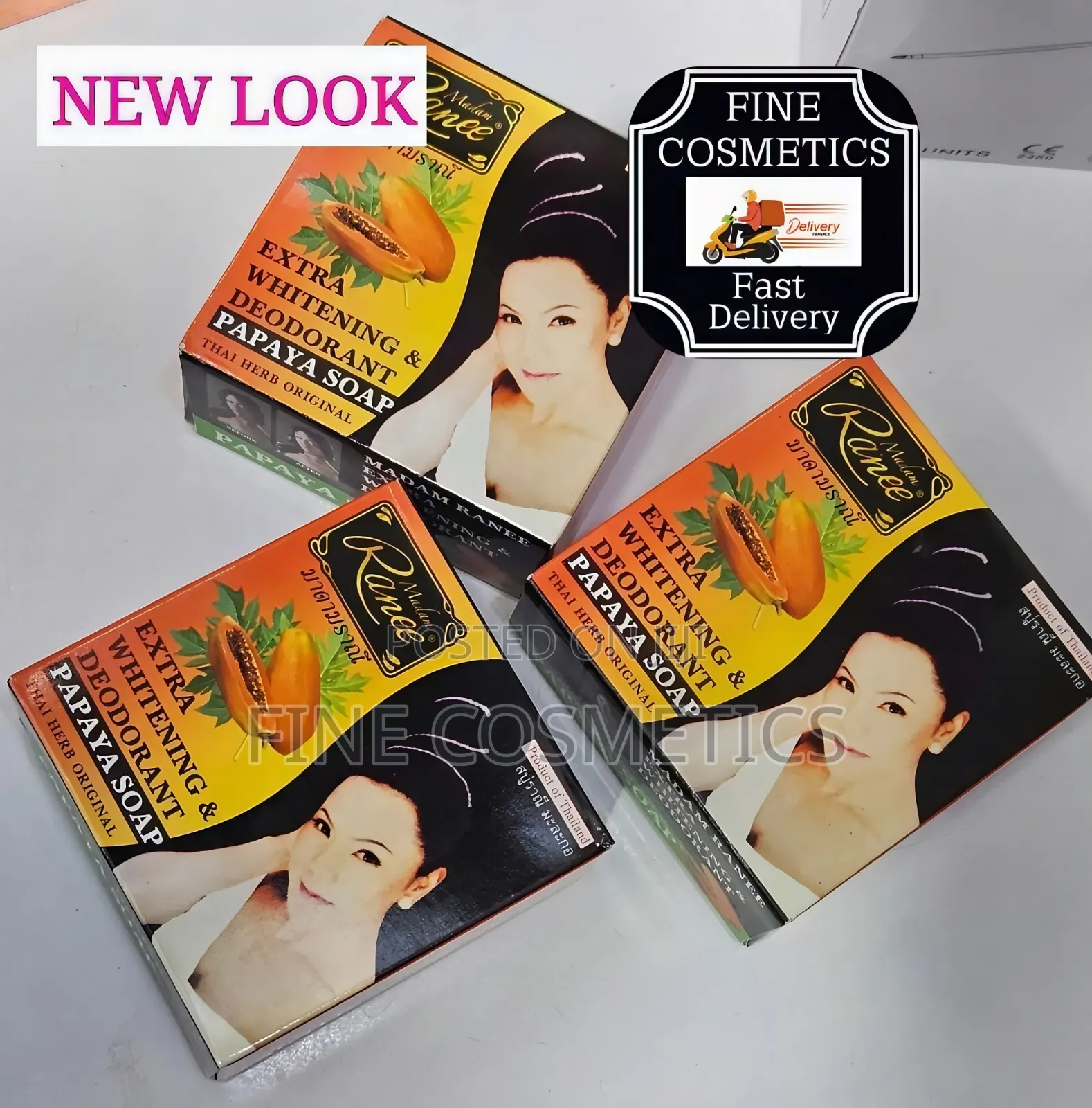 3PCS ORIGINAL MADAM RANEE Papaya Whitening Blackspots Soap