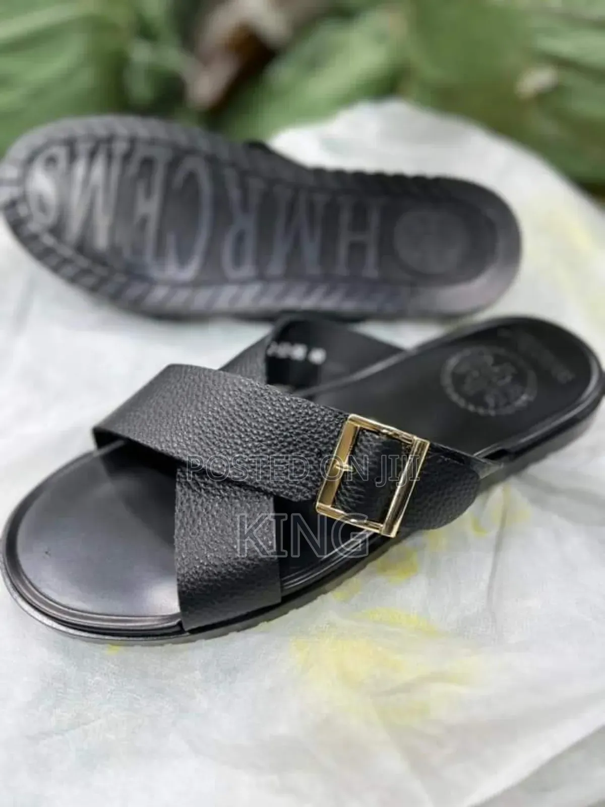 Buckle Design Black Casual Sandals