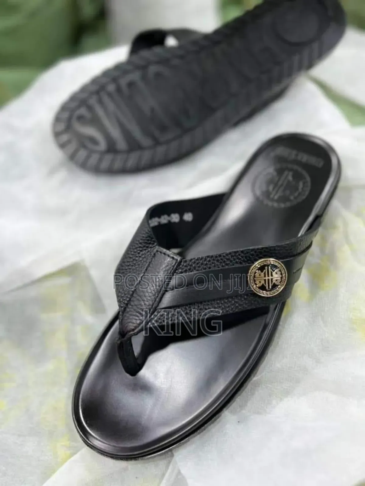 Hmrcems Black Casual Sandals. Leather