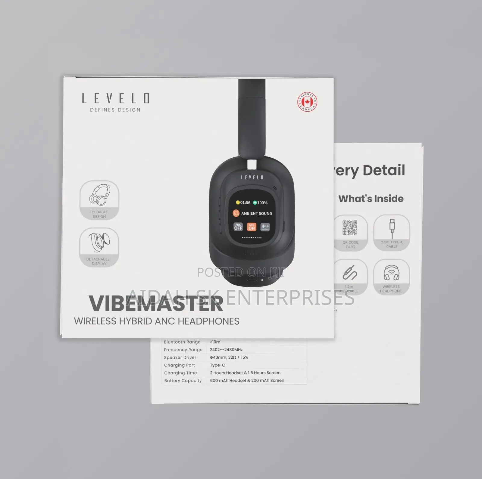 Levelo Vibemaster Wireless Hybrid Anc Headphones