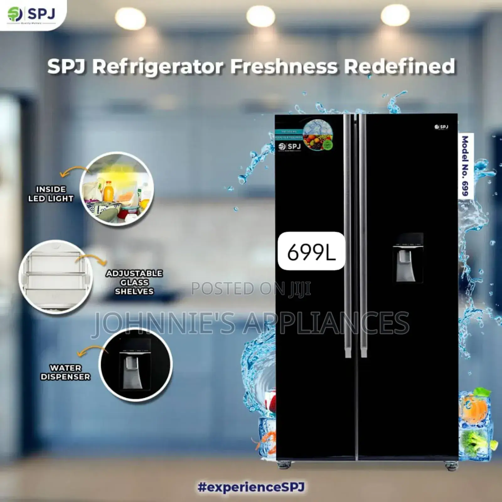 SPJ Double Door Refrigerator Freshness Fridge